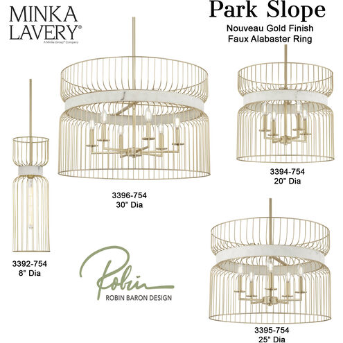 Park Slope 5 Light 25 inch Nouveau Gold Pendant Ceiling Light